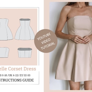 Corset Dress Sewing Pattern, hourglass shape corset, wedding & party dress, dress patterns for women, pdf sewing pattern zdjęcie 1
