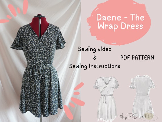 knee length dresses for ladies Adeline - Wrap dress and top (PDF pattern) main image 0
