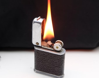 Encendedor de gasolina FLAMIDOR, negro, circa 1930, Segunda Guerra Mundial, en funcionamiento, regalo para hombre, regalo de aniversario