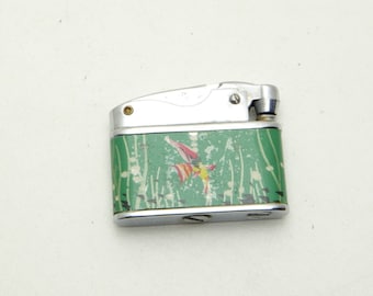 Vintage Petrol Lighter Sunflower Made in China Working Condition