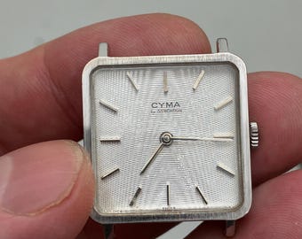 Reloj CYMA, forma cuadrada, regalo de cumpleaños, 17 joyas, caja chapada en oro, estilo vintage, reloj de hombre, reloj en funcionamiento