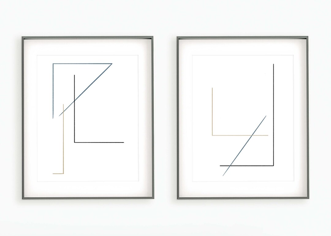 Modern Abstract Minimalist Art Print Set of 2 Prints Set - Etsy