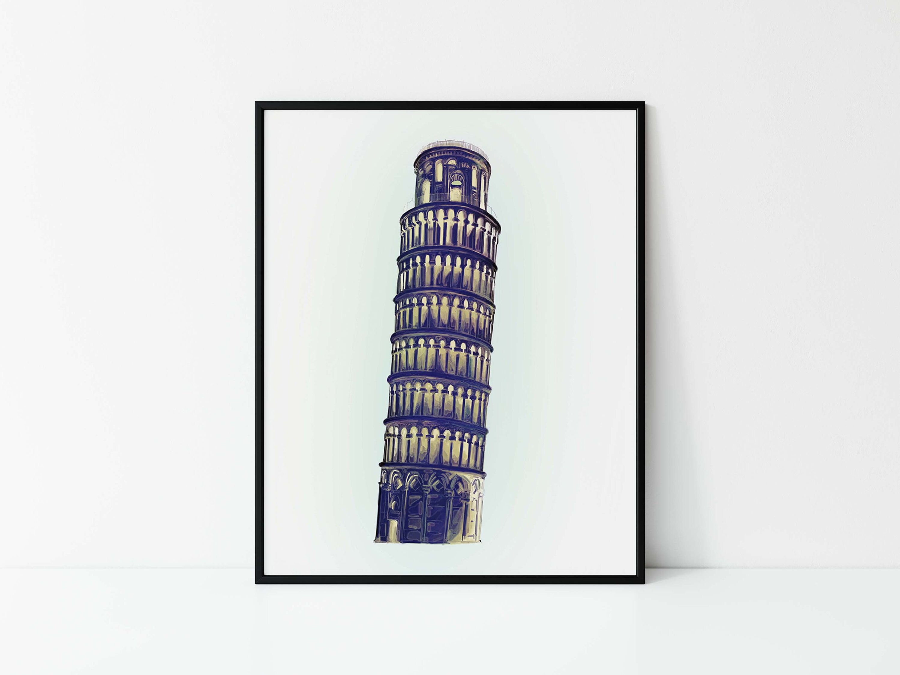 Schiefer Turm von Pisa schiefe Turm von Pisa Skizze Druck | Etsy