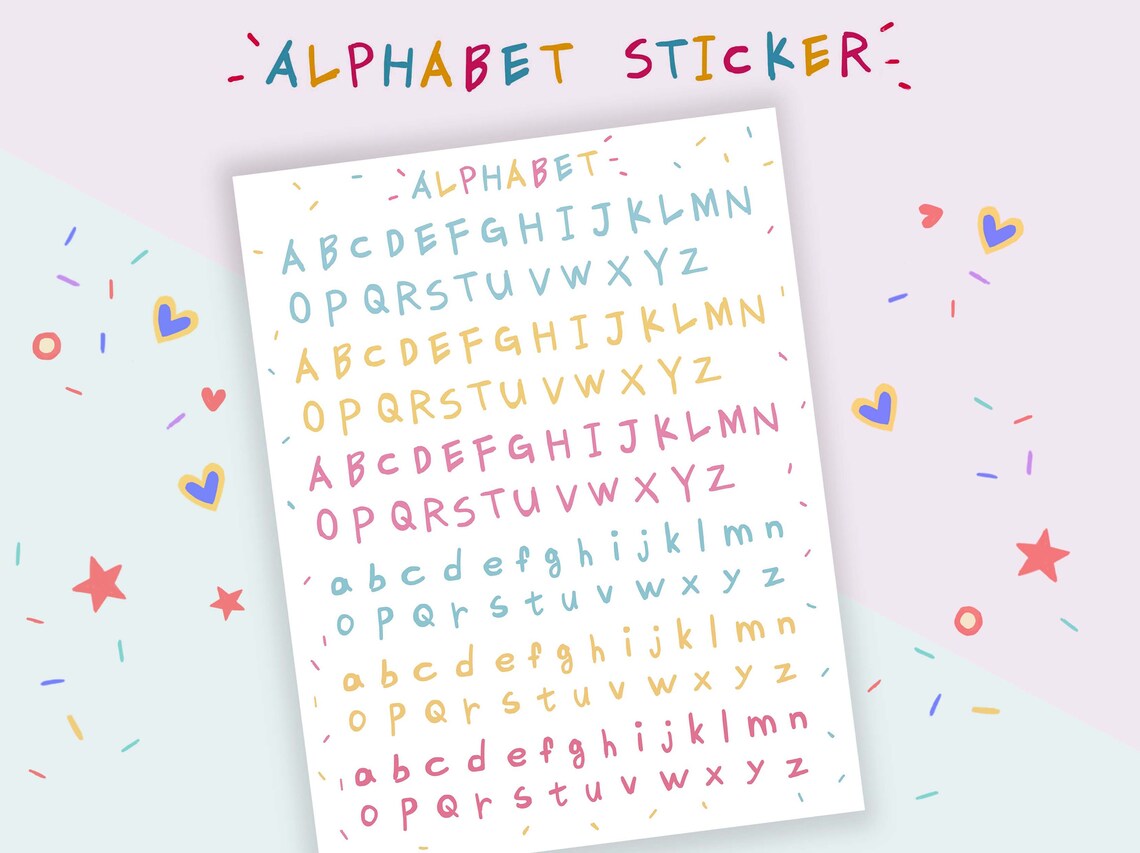 Pastel Alphabet Stickers Alphabet Letter Sticker Printable Etsy Hong Kong
