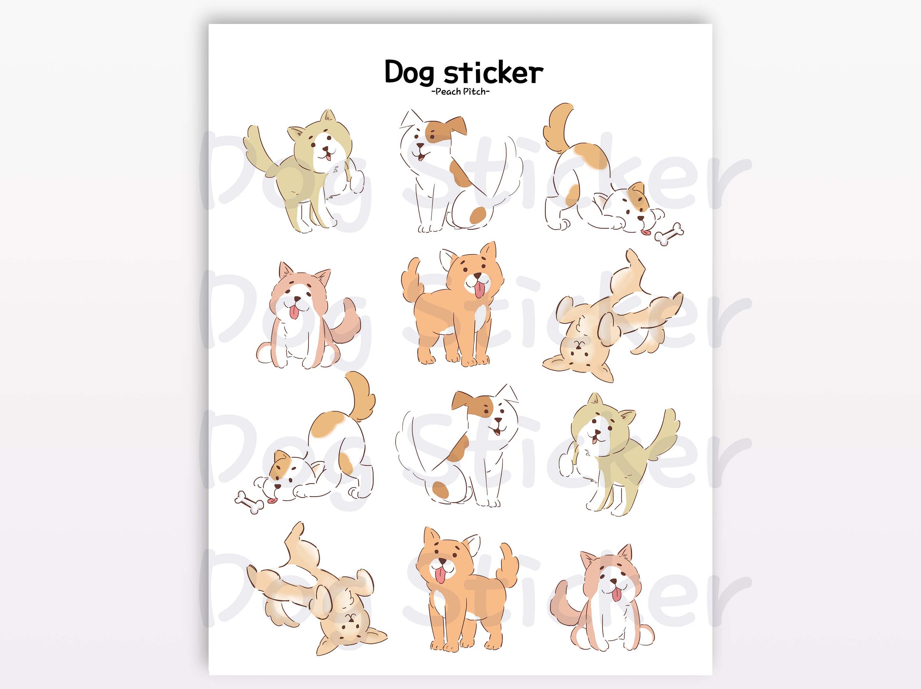 Dog Stickers Cute Dog Stickers Puppy Planner Decor Etsy