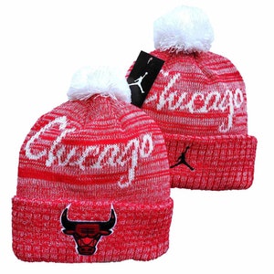 Shop Mitchell & Ness Chicago Bulls Hyperlocal Knit Beanie  KTCFSH21011-CBUBLCK black