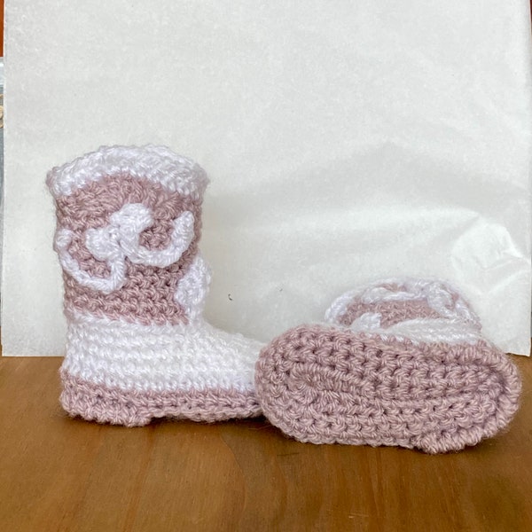 Crochet Cowboy Style Baby Booties (0-3months)