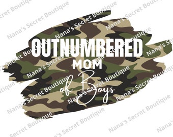 Outnumbered Mom of Boys Sublimation, mom tee shirt, svg, png, eps, dxf