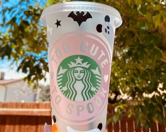 Too Cute to Spook Mommy & Me Set | Halloween Cup | Fall Cold Cup| Disney World Starbucks Cup | Personalized Starbucks Cup | Birthday gifts