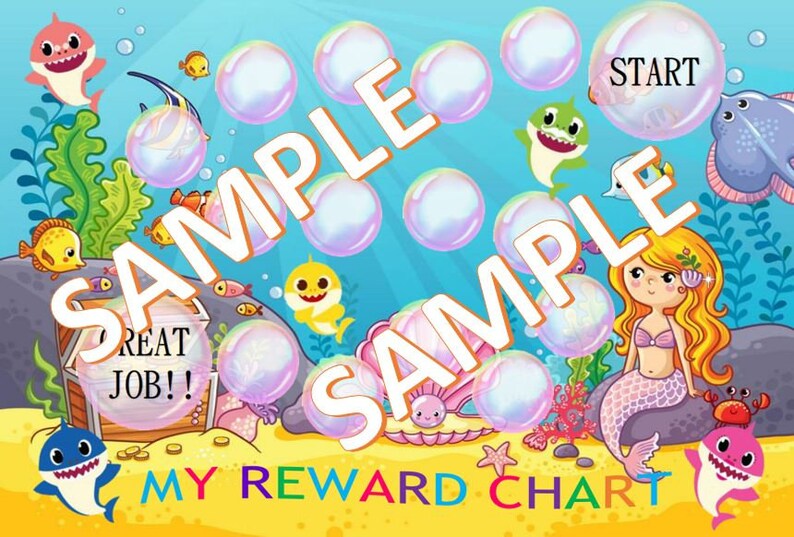 Printable Instant Download Baby shark reward chart Teeth