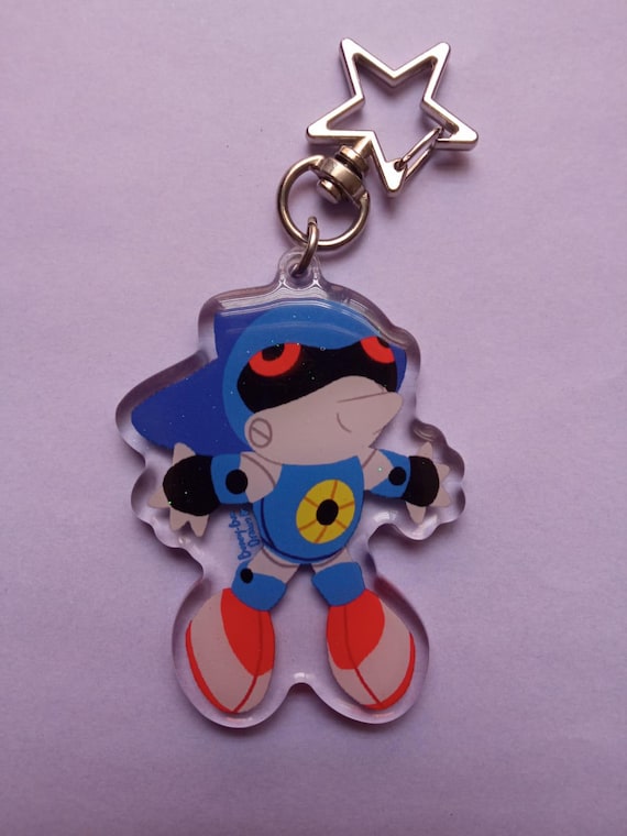Metal Sonic Plush Keychain and Sticker || Metal Keychain || Metal