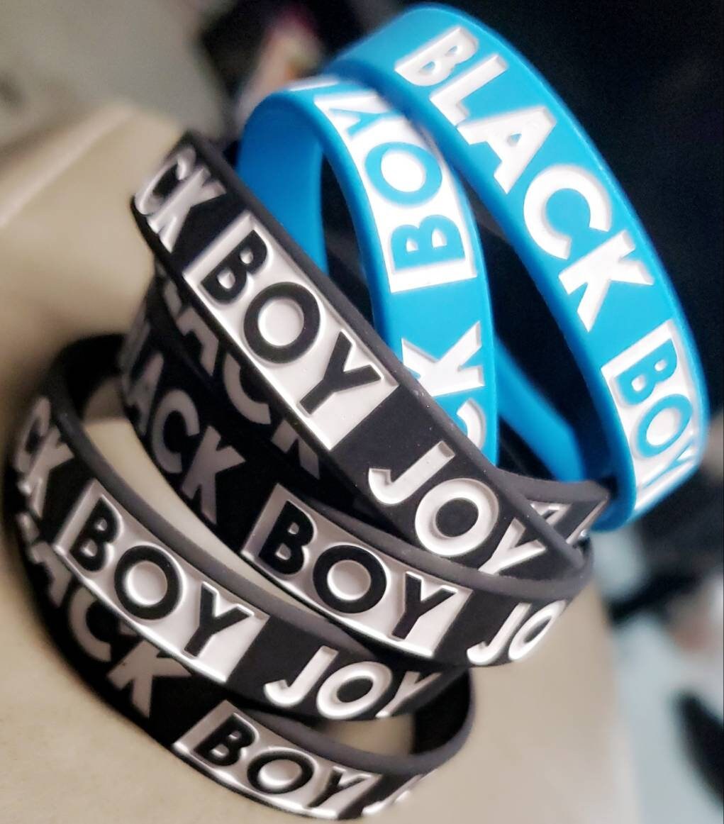 Black Boy Joy Wristband. Name Engraved Bracelet. Black Lives Etsy New