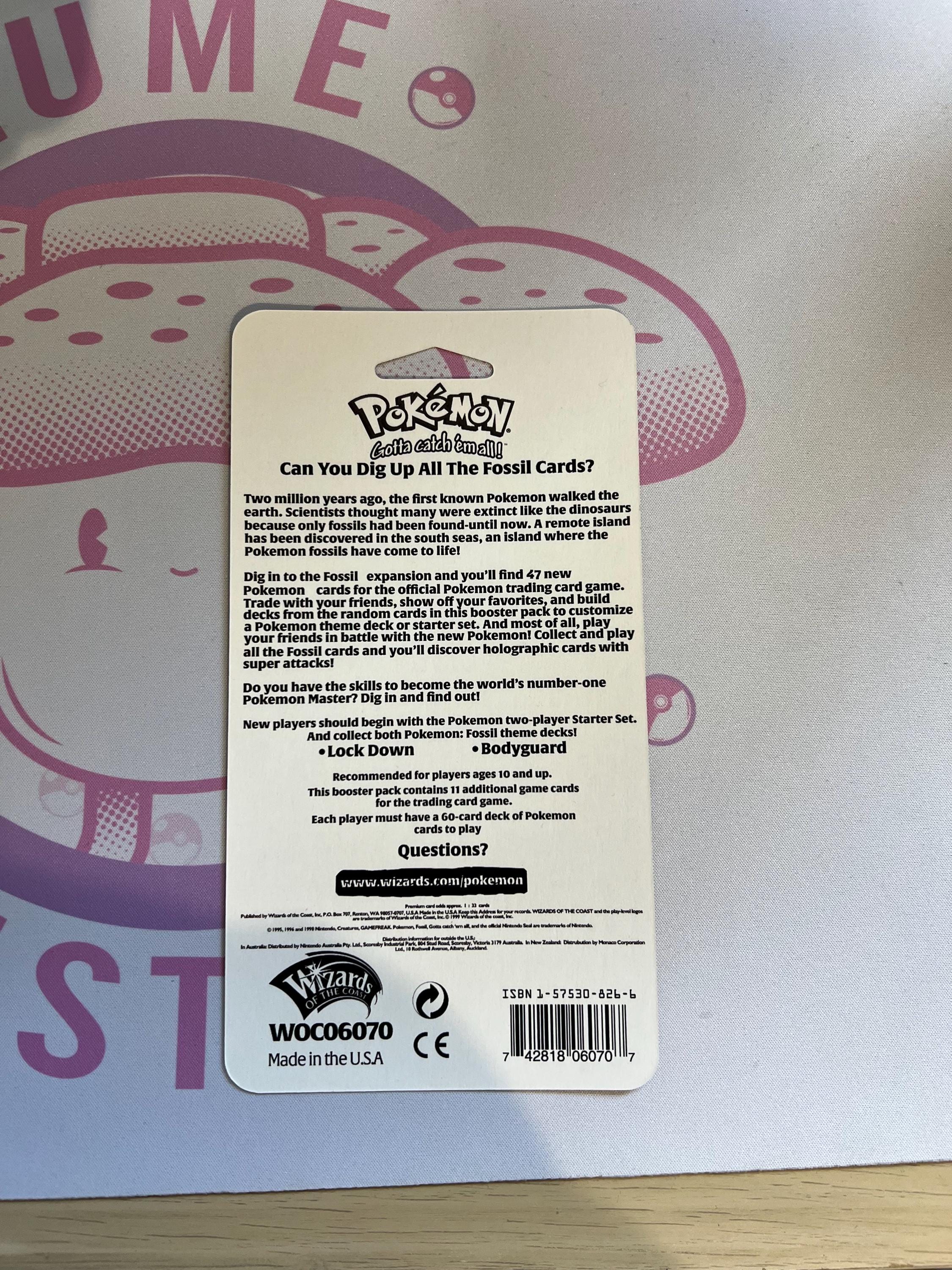 Pokemon Trading Card Proxie Fossil Blister and Plastic Part Kit