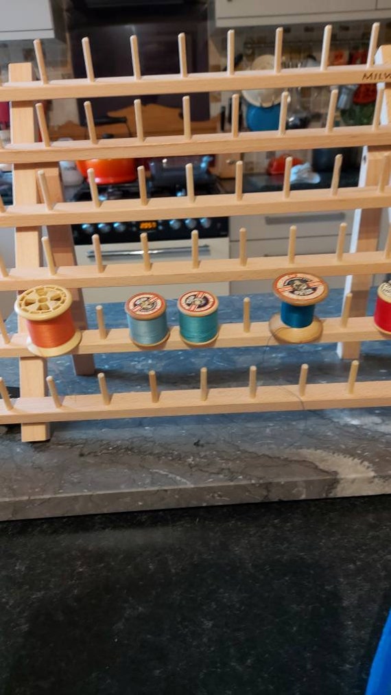 Milward Medium Beech 60 Spool Her Rack Organiser Free Standing - Etsy UK