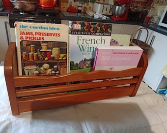 vintage hanging shelf boxed type hang to store utensils  or herbs jams  or craft room French cherry colour sturdy in excellent condition