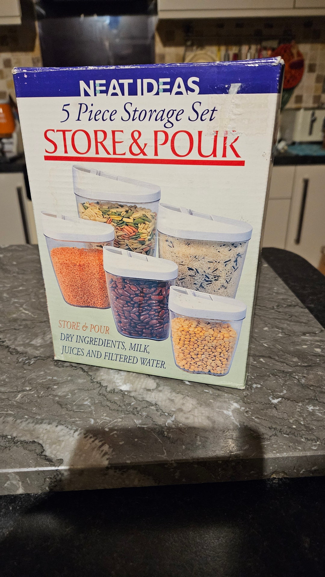 Ingredients Storage Types Set of 4 Storage Set Store and Pour Dry Ingredients or Fluid Varios ...