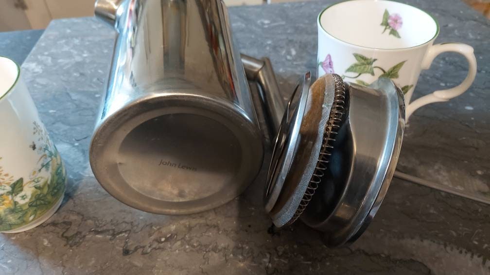 John Lewis Coffee Pot Percolator Stainless Steel Classic Look Used but
