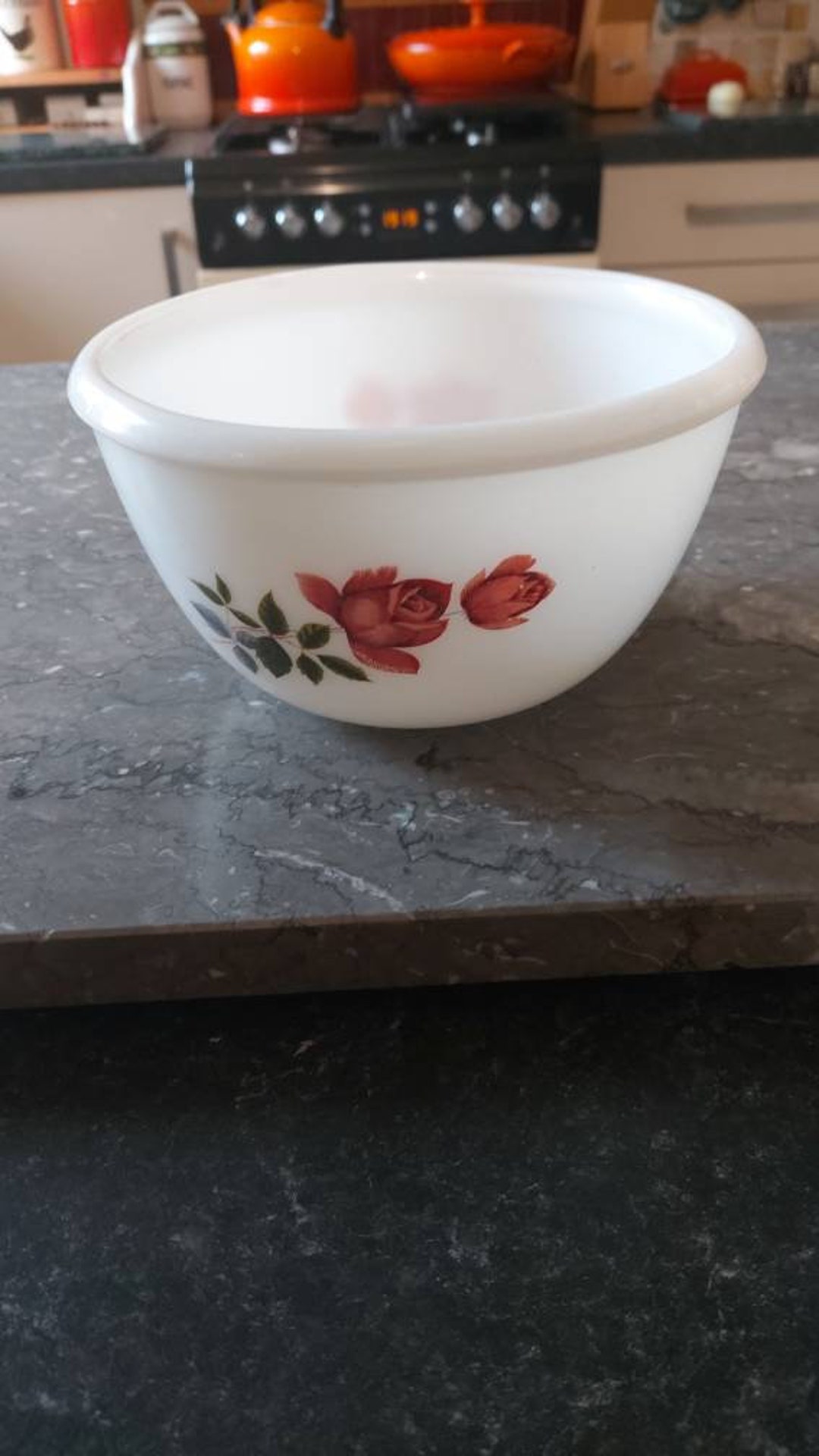 Set 3 Vintage Pyrex Bowls Rose Glass Phoenix Baking Cooking Mixing ...