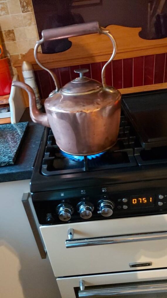 Antique Copper Kettle. Large untry Kitchen Restaurant Cafe Etsy