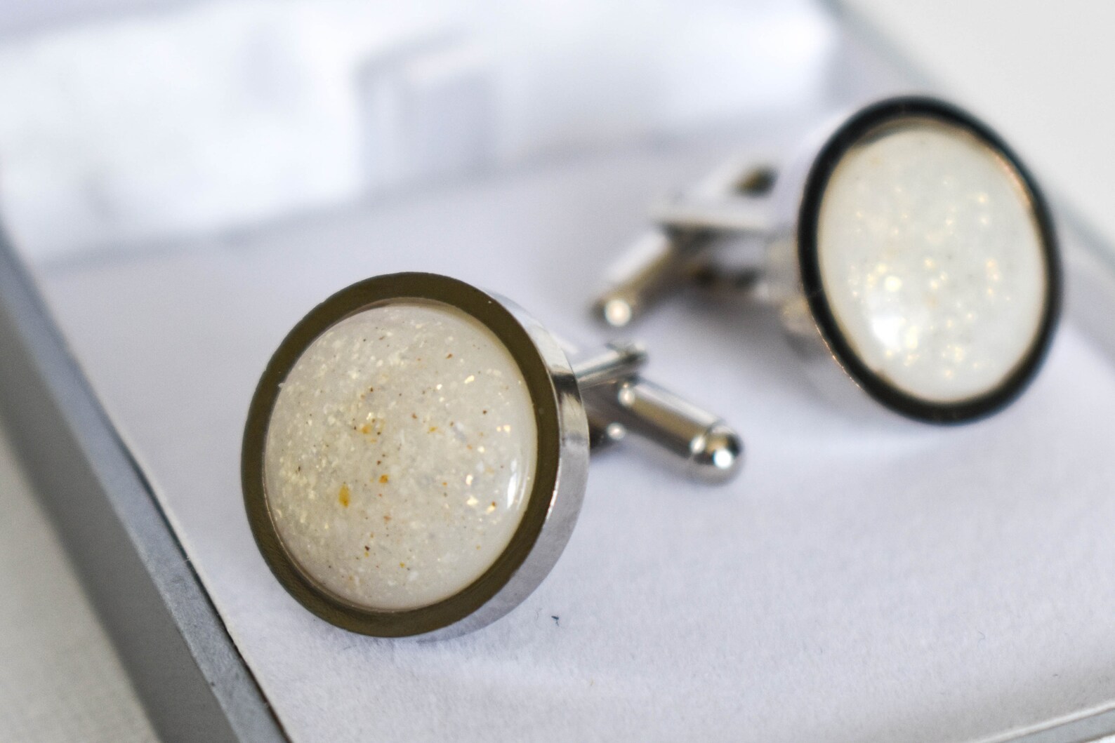 Memorial Cufflinks with Cremation Ashes Inclusion Setting Etsy