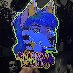 Custom Black Light Furry/Fursuit/Fursona Badges
