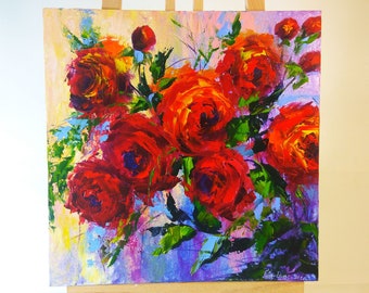 Romantic Art Print Original Oil Painting Red Rose Still Life Beauty And The Beast Floral Flower Crimson Enchanted Rose Fairy Tale Art Collectibles Prints Brainchild Net