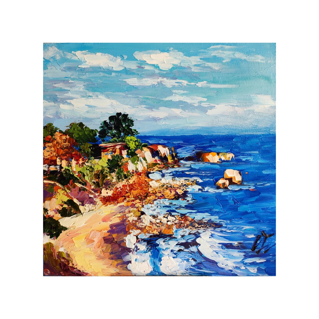 Laguna Beach Oil Painting California Original Wall Art Etsy