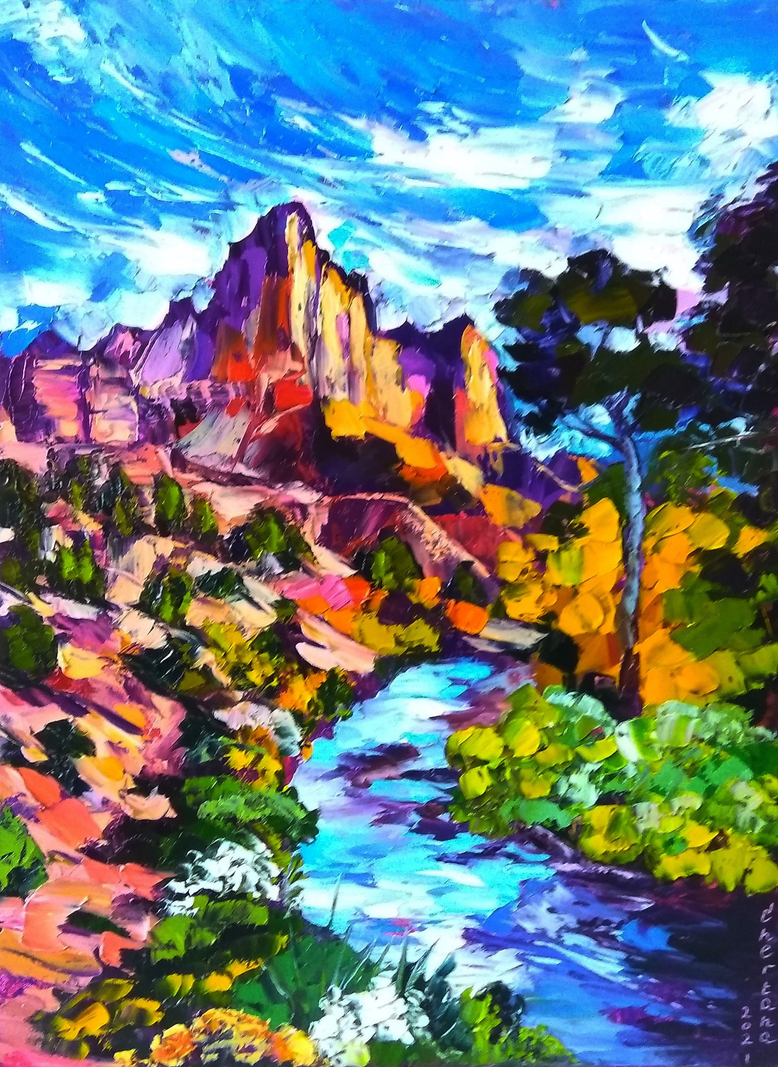 Sedona painting Arizona Original art Canyon impasto oil Etsy