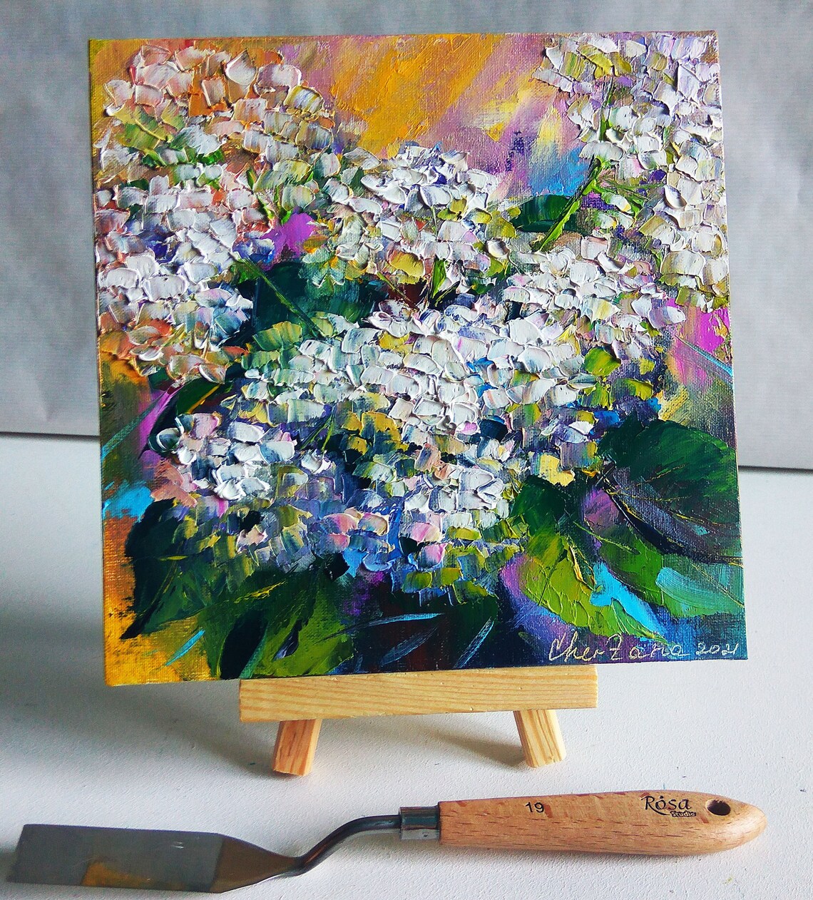 Hydrangea Painting Original Art Hydrangea ArtworkAbstract Etsy