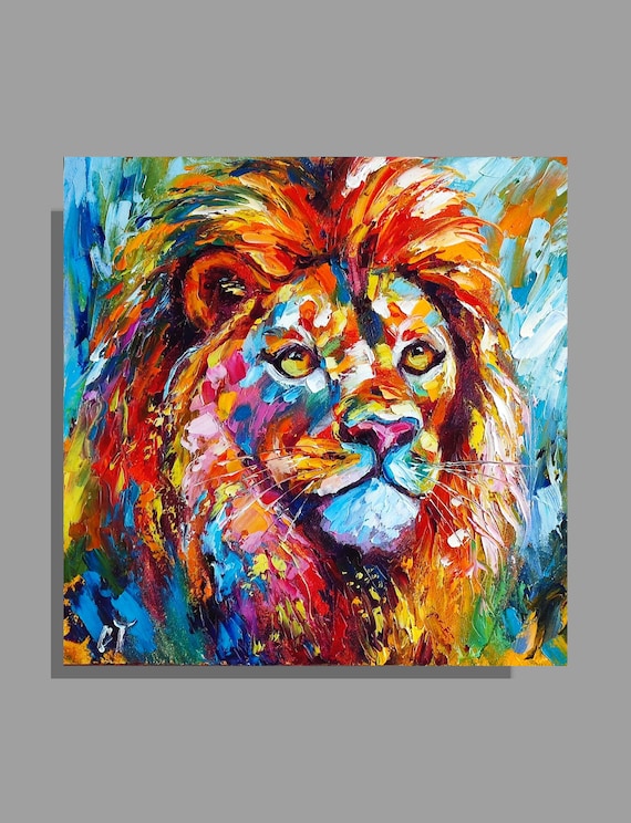 ライオン　動物　アニマル　油画　油絵 公式油絵 油絵 ライオン 動物たち ライオン 絵画 有名 動物 ライオン