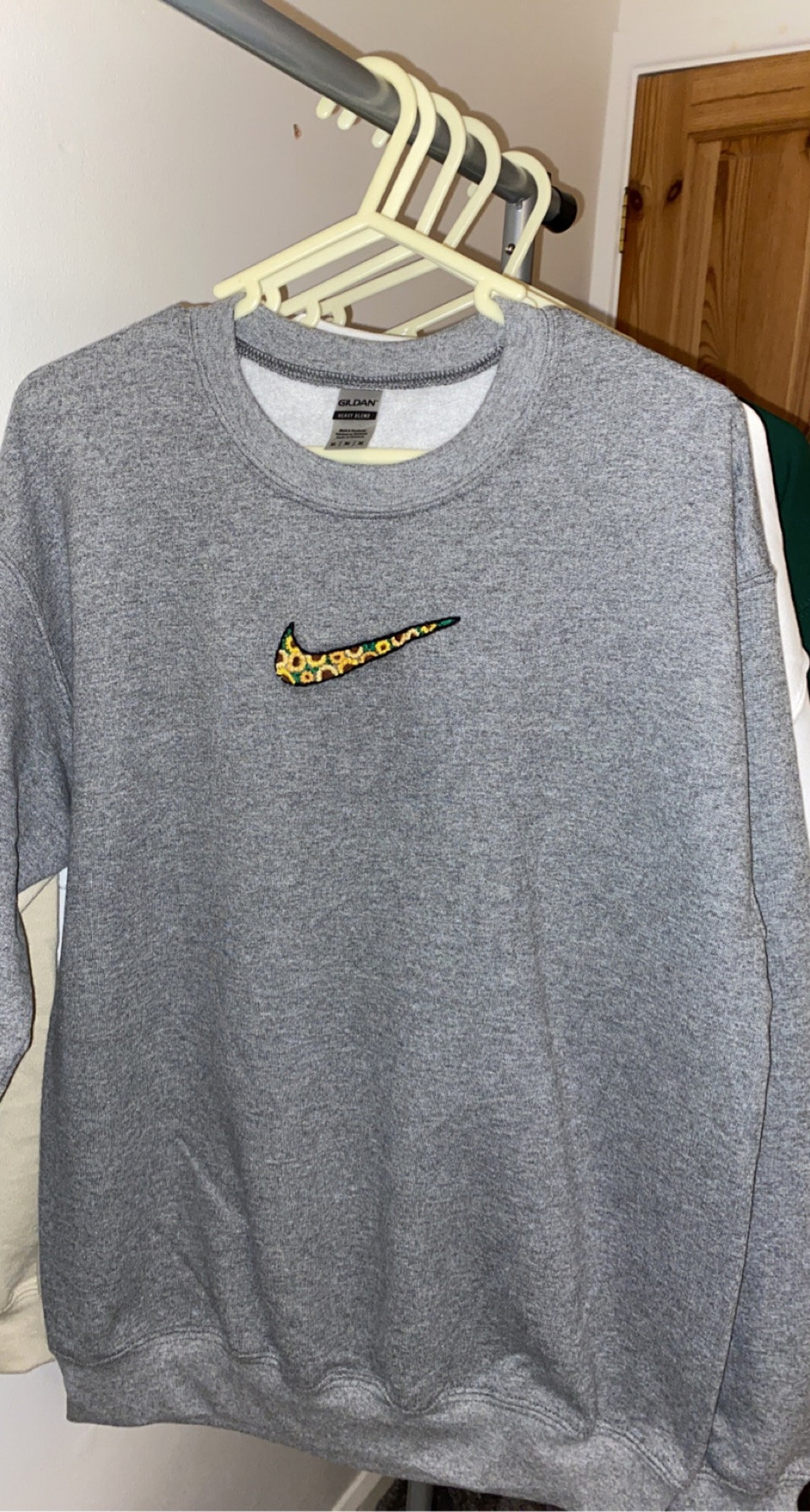 embroidered nike sweatshirt flowers