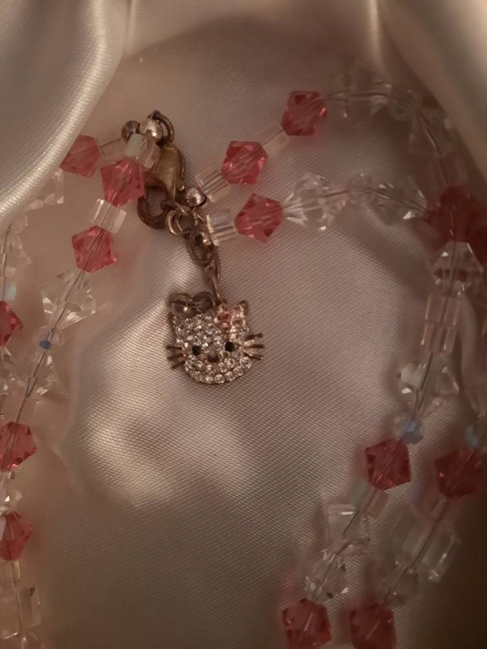 Swarovski crystal hello kitty necklace Etsy