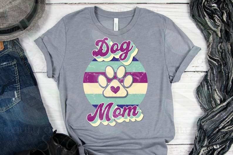 Distressed Dog Mom Sublimation Design png Dog png Instant Download,Clipart Sublimation Download Dog Mom Retro Vintage Sublimation design