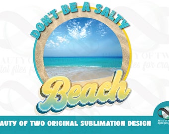 Salty Beach Retro Sublimation Design (PNG Digital Download)