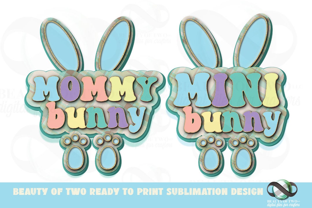 Easter Mommy Bunny Mini Bunny Retro Logo Sublimation Vintage Plaid ...