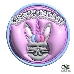 Ostern Sublimation 3D PNG, Osterhase Einhorn Frohe Ostern Sublimation png, Ostern Sublimation Bereit zum Drucken 300 Dpi Digitale Datei PNG