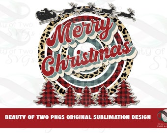 Merry Christmas Retro Santa png Sublimation, Santa Sleigh Vintage Sublimation Design png, Instant Download, Clipart, Sublimation Download