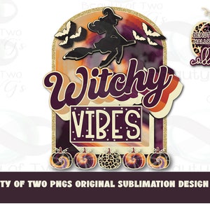 Witchy Vibes Halloween Retro png Sublimation Tie Dye Witch Halloween 2021 Sublimation Collection Vintage Spooky Witch Design png Sublimation