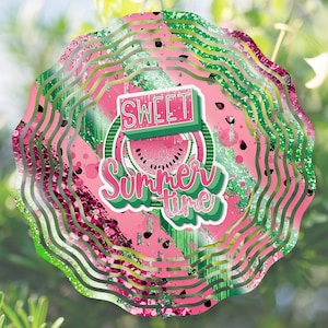Wind Spinner Sweet Summertime Sublimation Windspinner Vintage Summer Watermelon Sublimation Design png Ready to Print Windspinner Download
