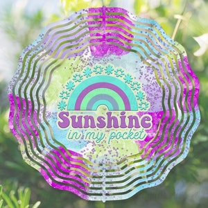 Wind Spinner Spring Sunshine in my Pocket Sublimation Windspinner Spring Alcohol Ink Sublimation Design png Spring Ready to Print png
