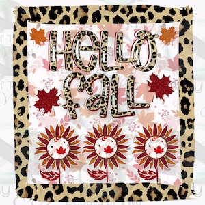 Hola otoño Sublimación de guepardo, Diseño de sublimación de girasol png, Camiseta de hojas de otoño png, Descarga instantánea, Clipart, Descarga de sublimación