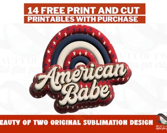 American Babe 4th of July Sublimation Design (Digital Download)