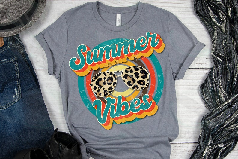 Summer Vibes Retro Vintage Logo Sublimation Summer Cheetah - Etsy