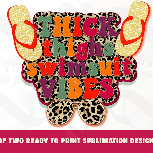 Summer Thick Thighs Swimsuit Vibes Sublimation, Summer Cheetah Sublimation Design png Distressed Instant Download Sublimation Download png