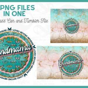 Mothers Day Grandmama png Mini Bundle Sublimation pngs Glass Can 20 oz Tumbler Retro Grandmama png Logo 3 file Ready Print Instant Download