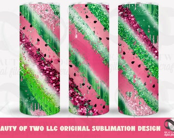 Watermelon Tumbler Sublimation Design: Retro Milky Way, 20 oz Skinny (Digital Download)