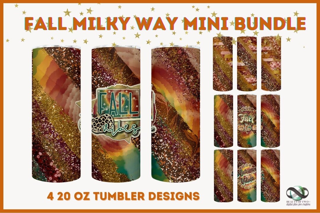 Fall 20 Oz Skinny Tumbler Sublimation Mini Bundle 2 Design Template PNG ...