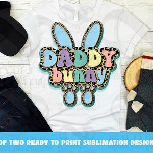 Ostern Daddy Hase Papa Retro Logo Sublimation Vintage Gepard Blau Ostern Sublimation Design png Bereit zum Druck Sublimation Download png