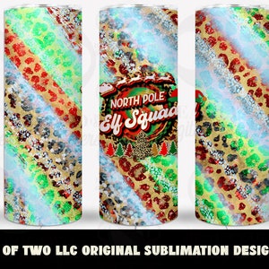 Christmas 20 oz Tumbler wrap png North Pole Elf Squad Cheetah Milky Way Tumbler Sublimation png Instant Download Ready Print Sublimation PNG