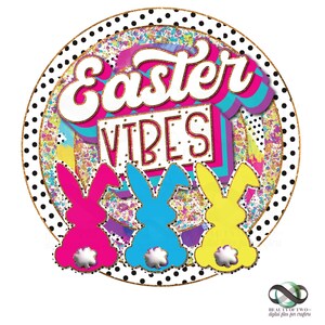 Easter Bunnies PNG: Brushstroke Polkadot Shirt Design (Digital Download)